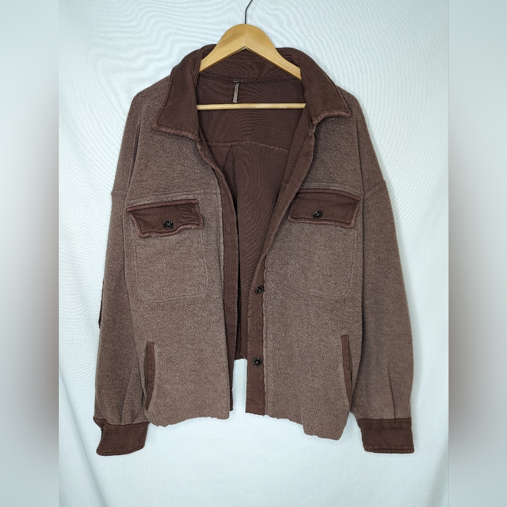Free People Ruby Jacket Date Night Size Large Pockets Elbow Patches - Picture 5 of 16